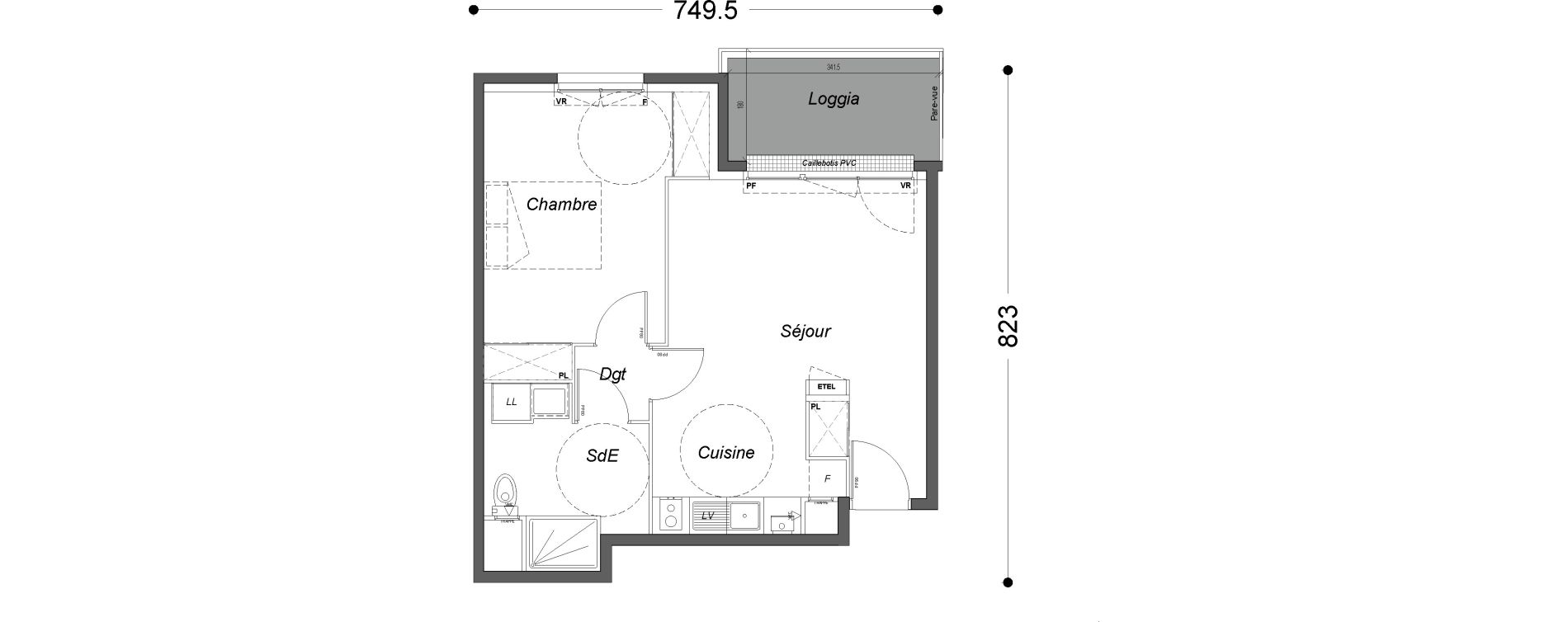 Appartement T2 de 44,60 m2 &agrave; Melun Saint-barth&eacute;lemy
