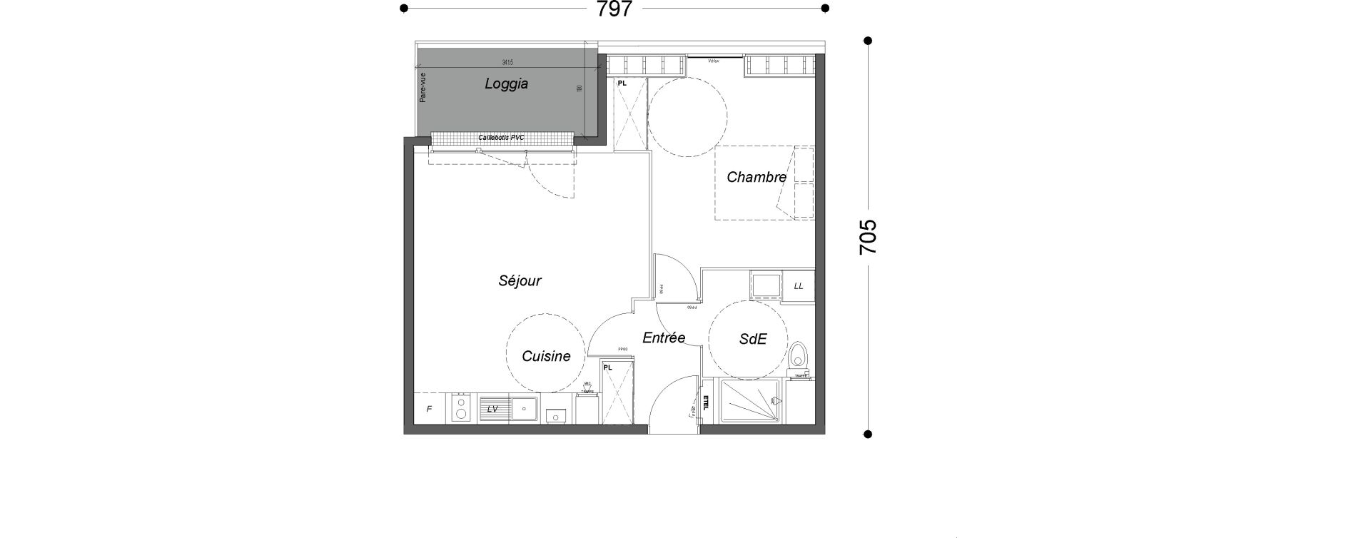 Appartement T2 de 42,80 m2 &agrave; Melun Saint-barth&eacute;lemy