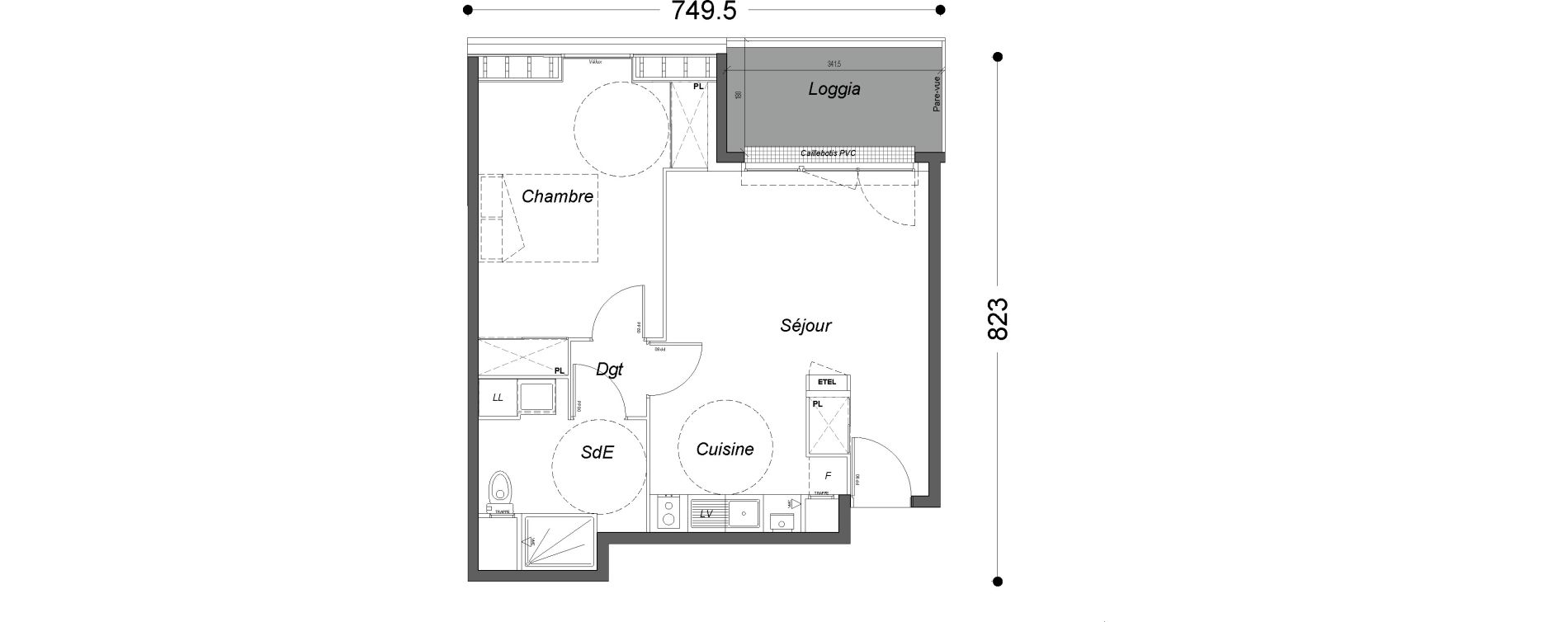 Appartement T2 de 44,60 m2 &agrave; Melun Saint-barth&eacute;lemy