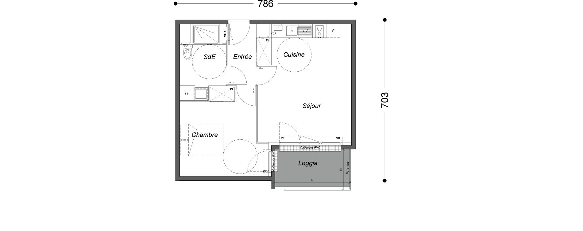 Appartement T2 de 42,75 m2 &agrave; Melun Saint-barth&eacute;lemy