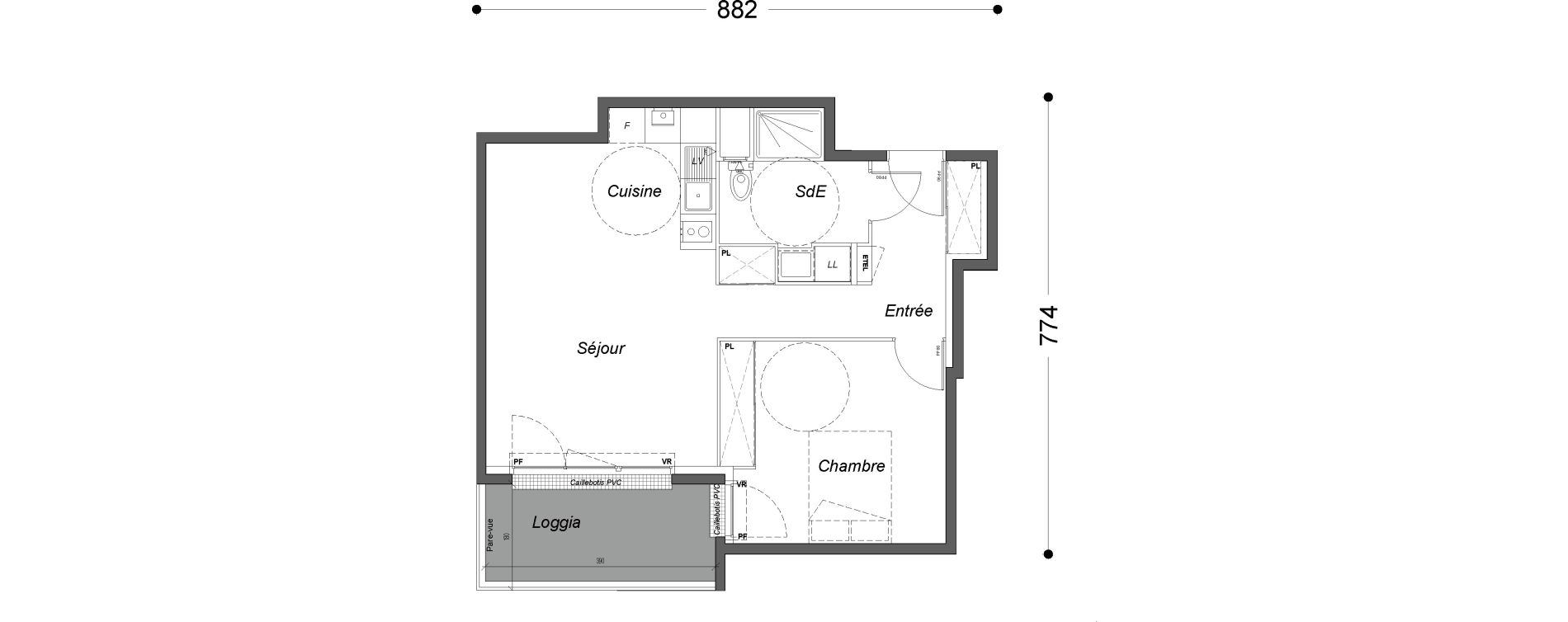 Appartement T2 de 48,30 m2 &agrave; Melun Saint-barth&eacute;lemy
