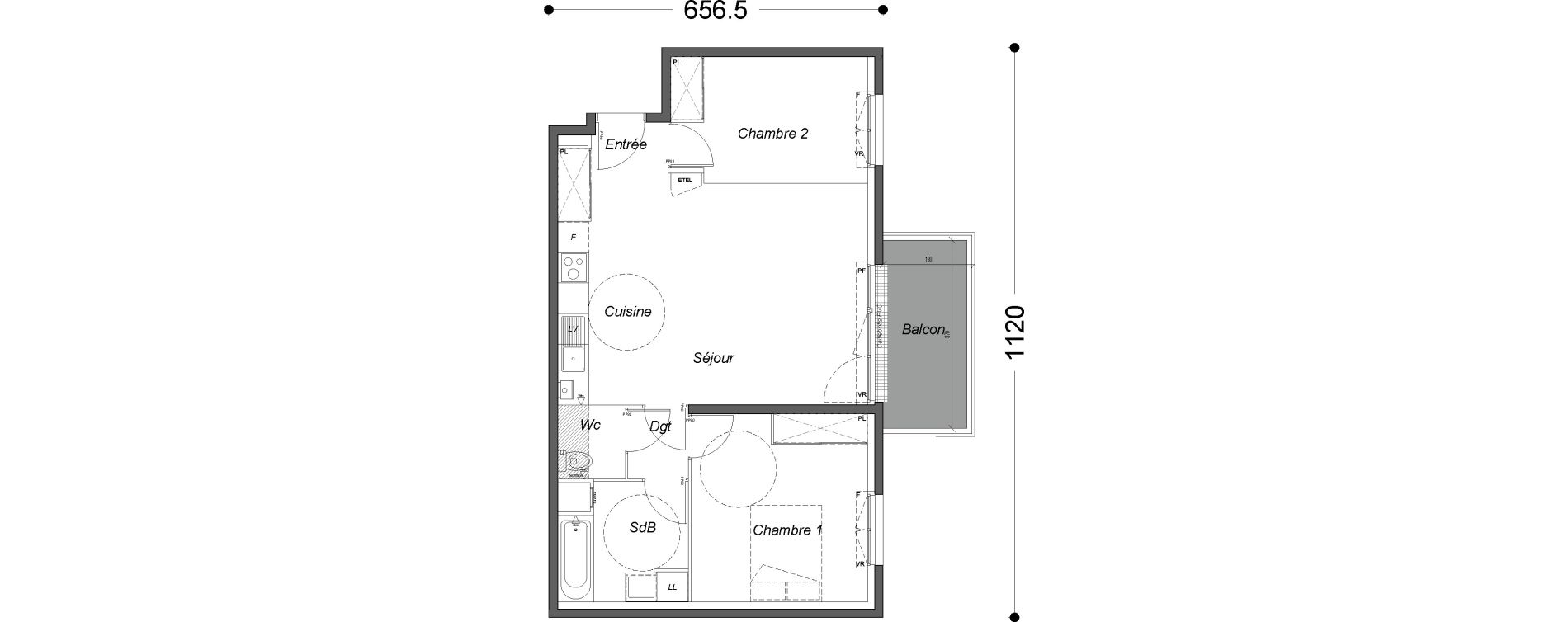 Appartement T3 de 59,80 m2 &agrave; Melun Saint-barth&eacute;lemy