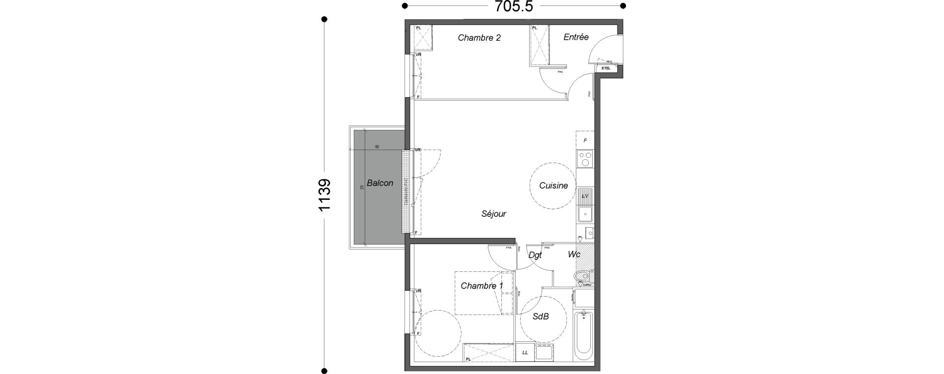 Appartement T3 de 62,50 m2 &agrave; Melun Saint-barth&eacute;lemy