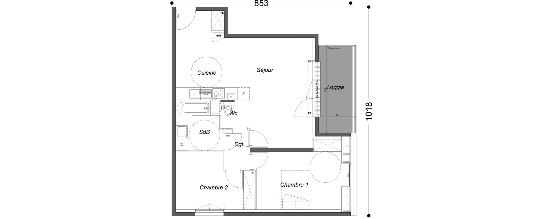 Appartement T3 de 61,45 m2 &agrave; Melun Saint-barth&eacute;lemy