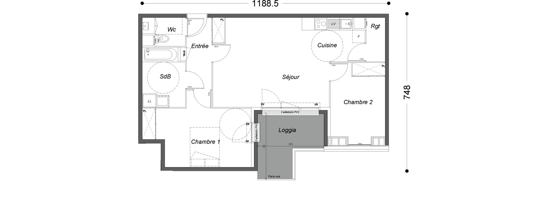 Appartement T3 de 63,95 m2 &agrave; Melun Saint-barth&eacute;lemy