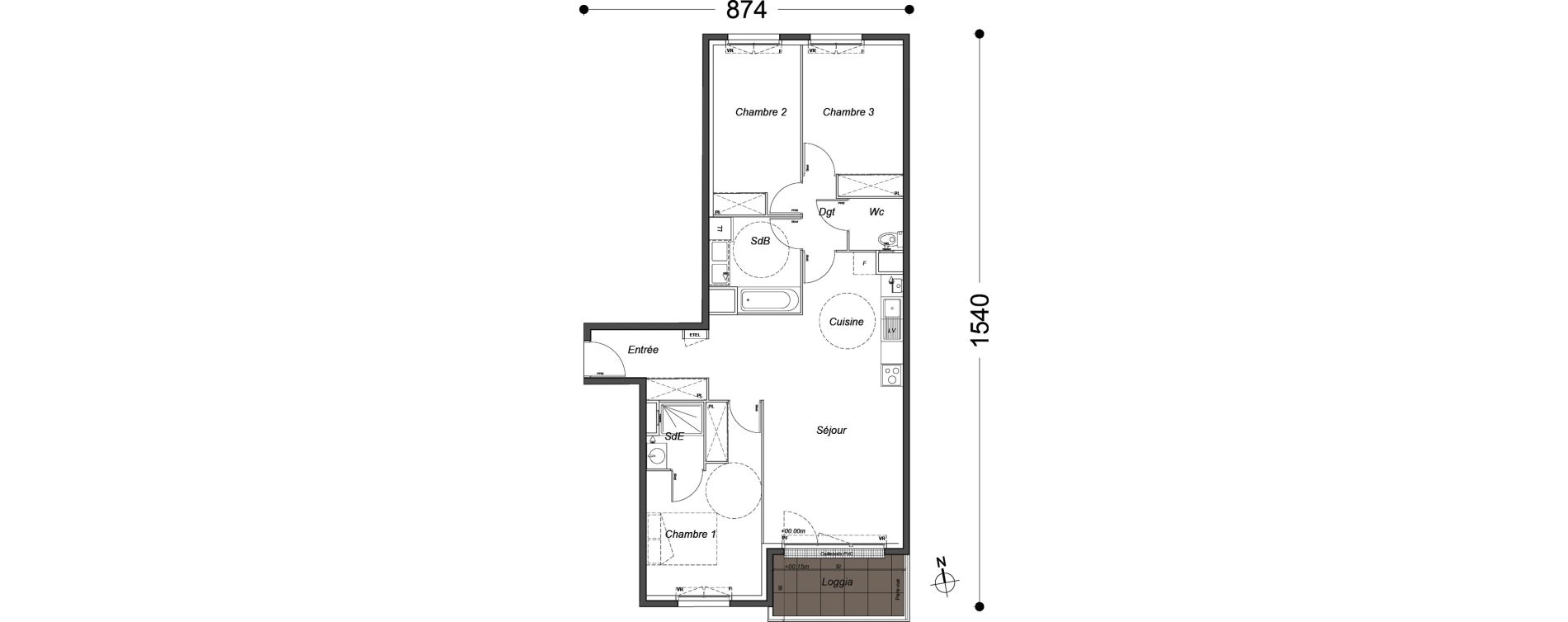 Appartement T4 de 82,25 m2 &agrave; Melun Saint-barth&eacute;lemy