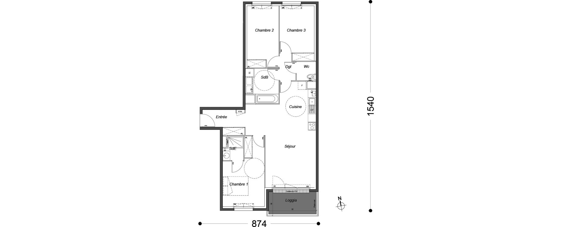 Appartement T4 de 81,70 m2 &agrave; Melun Saint-barth&eacute;lemy