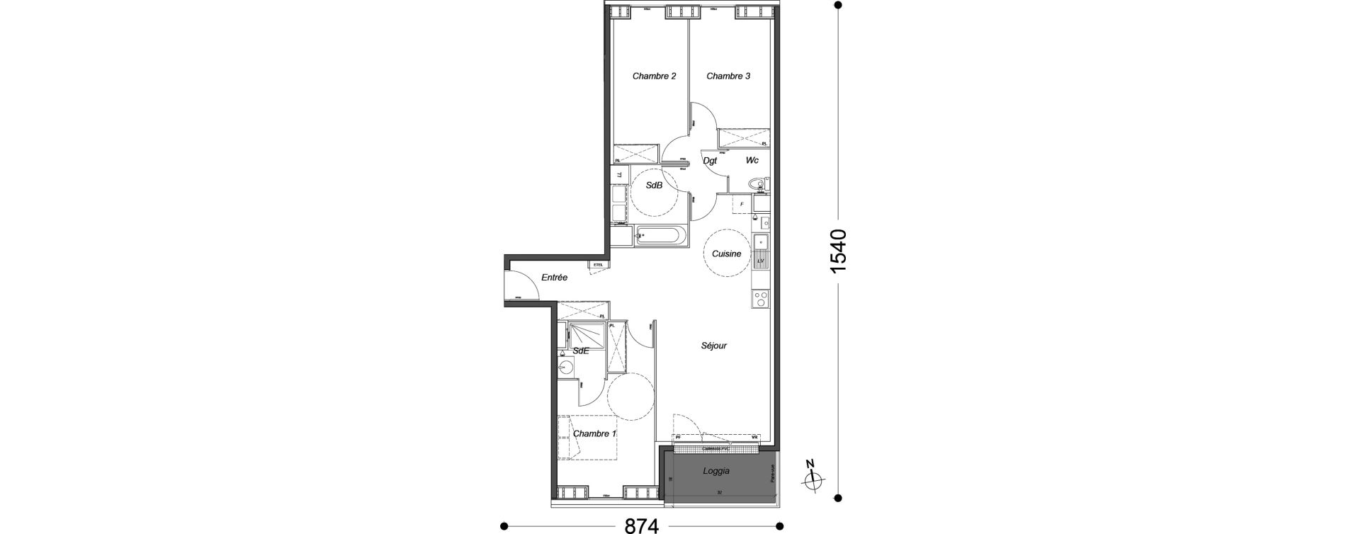 Appartement T4 de 80,55 m2 &agrave; Melun Saint-barth&eacute;lemy
