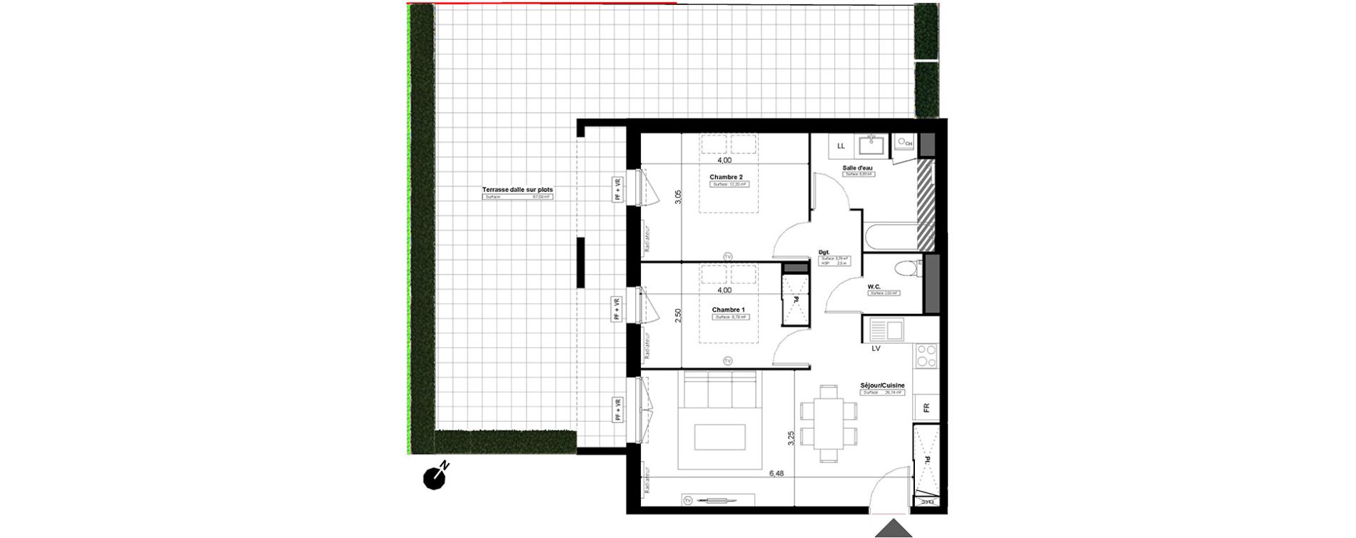 Appartement T3 de 60,87 m2 &agrave; Melun Centre