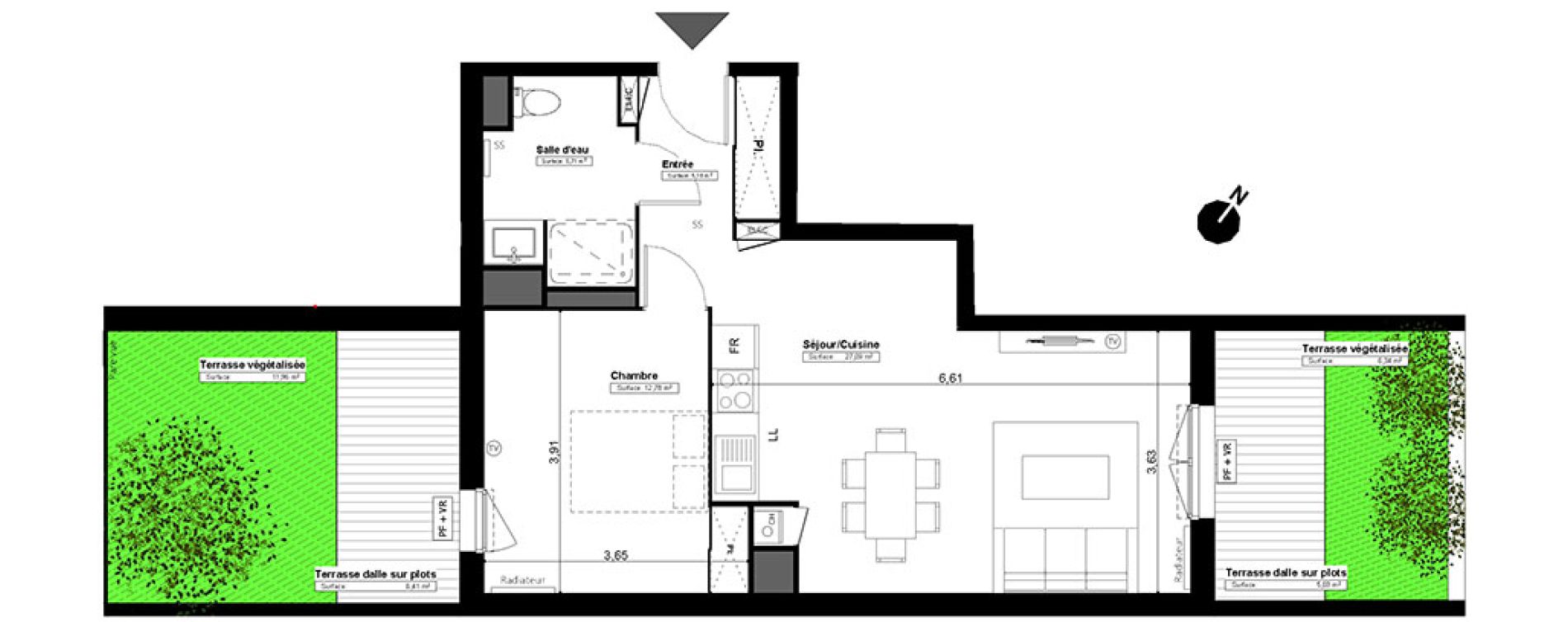 Appartement T2 de 50,76 m2 &agrave; Melun Centre