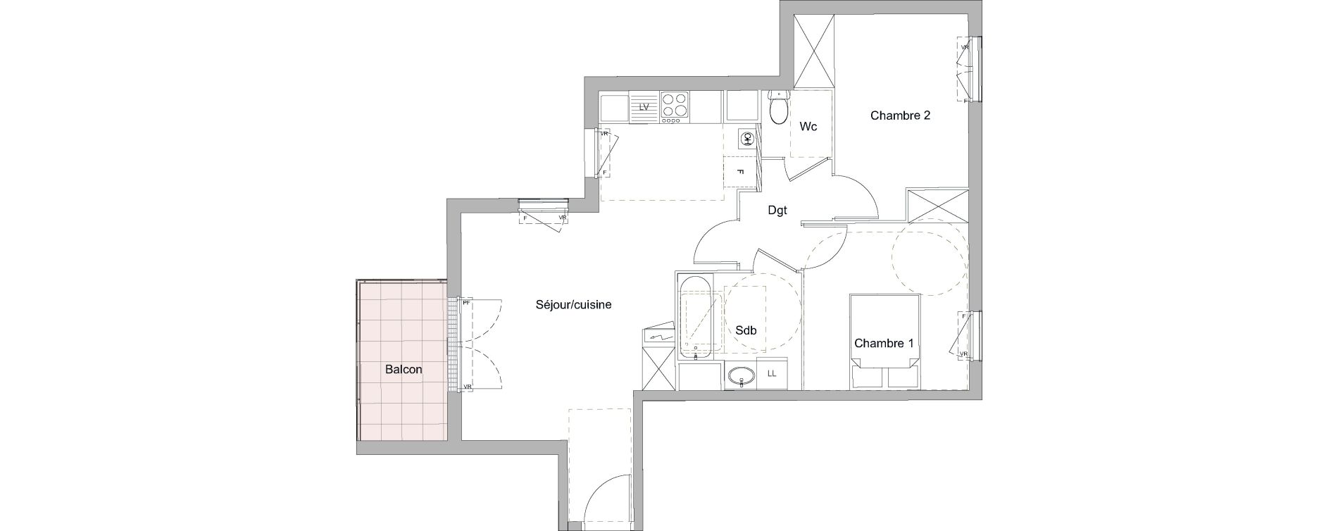 Appartement T3 de 61,12 m2 &agrave; Melun Centre
