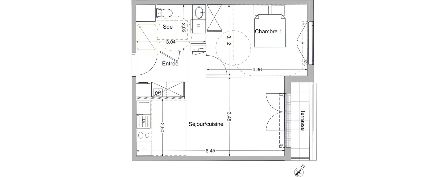 Appartement T2 de 43,87 m2 &agrave; Melun Centre