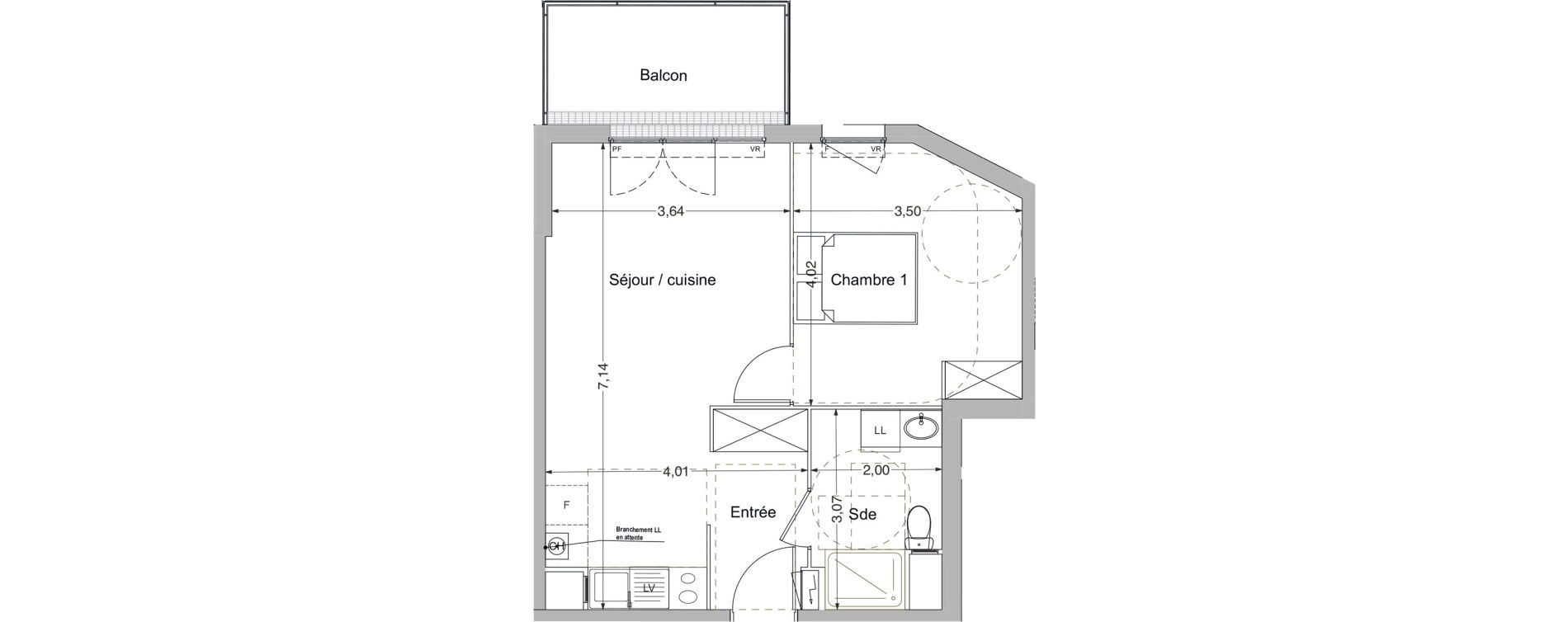 Appartement T2 de 45,47 m2 &agrave; Melun Centre