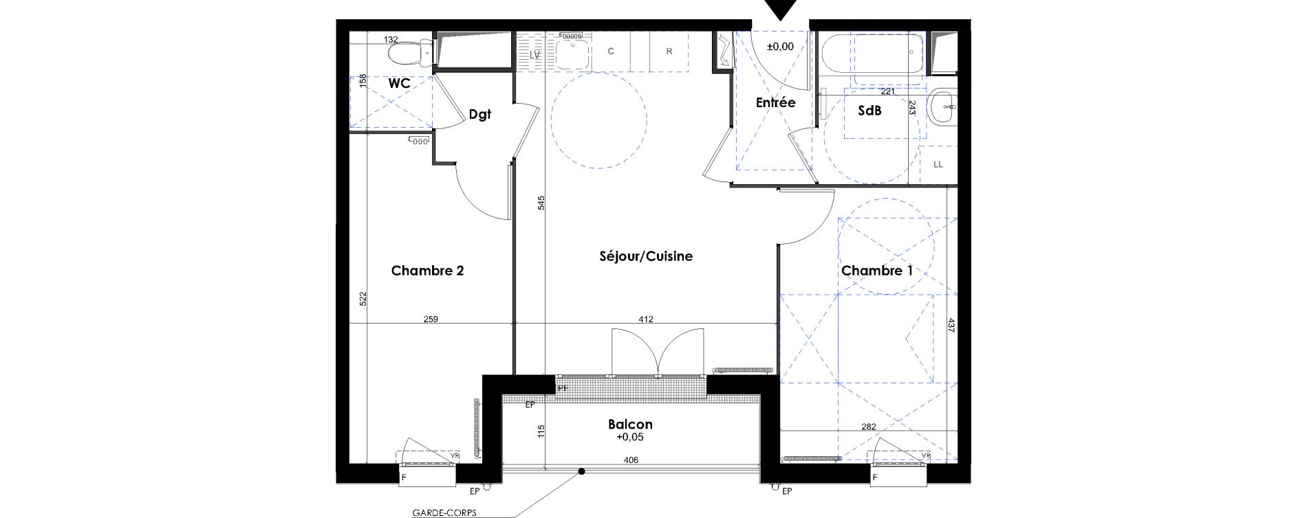 Appartement T3 de 56,94 m2 &agrave; Melun Centre