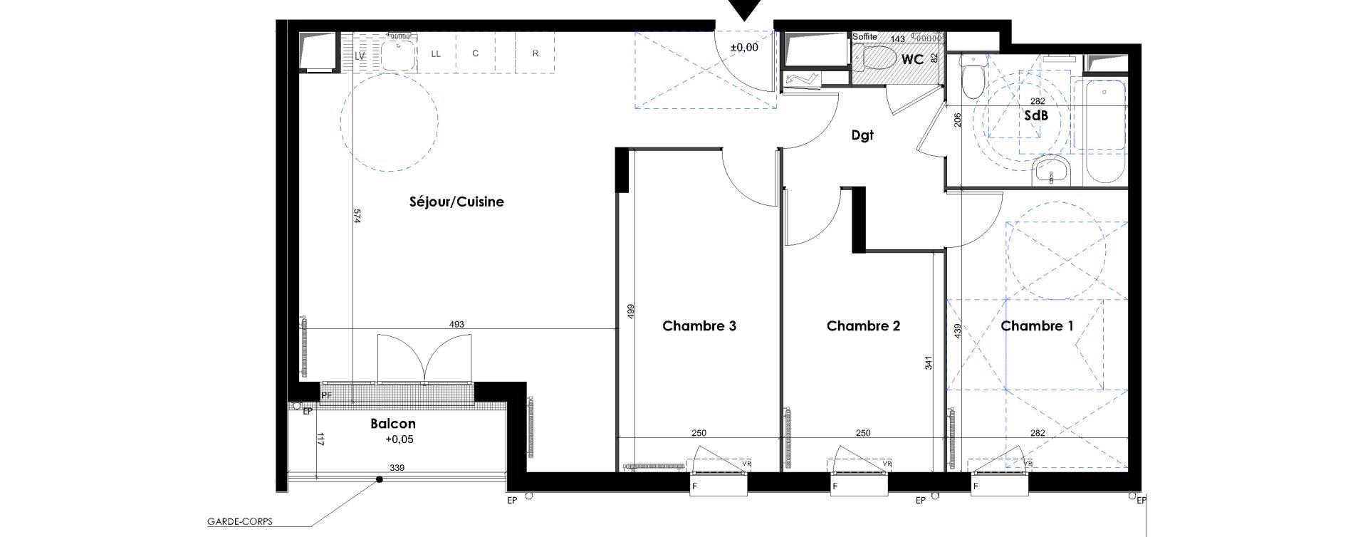 Appartement T4 de 79,04 m2 &agrave; Melun Centre