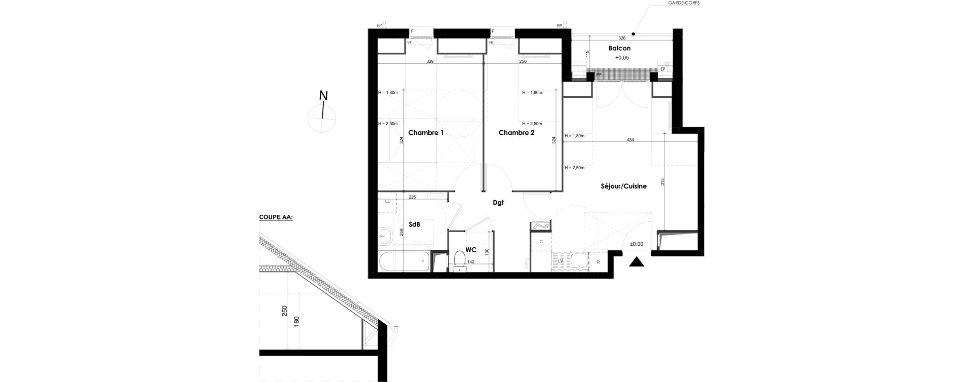 Appartement T3 de 56,61 m2 &agrave; Melun Centre