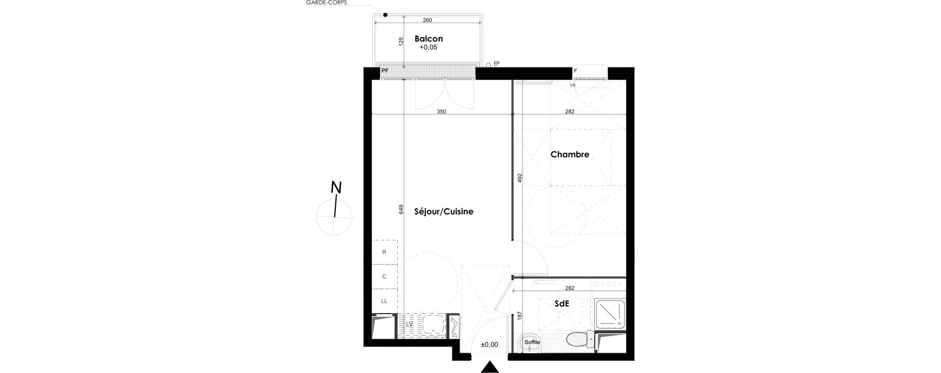 Appartement T2 de 41,25 m2 &agrave; Melun Centre