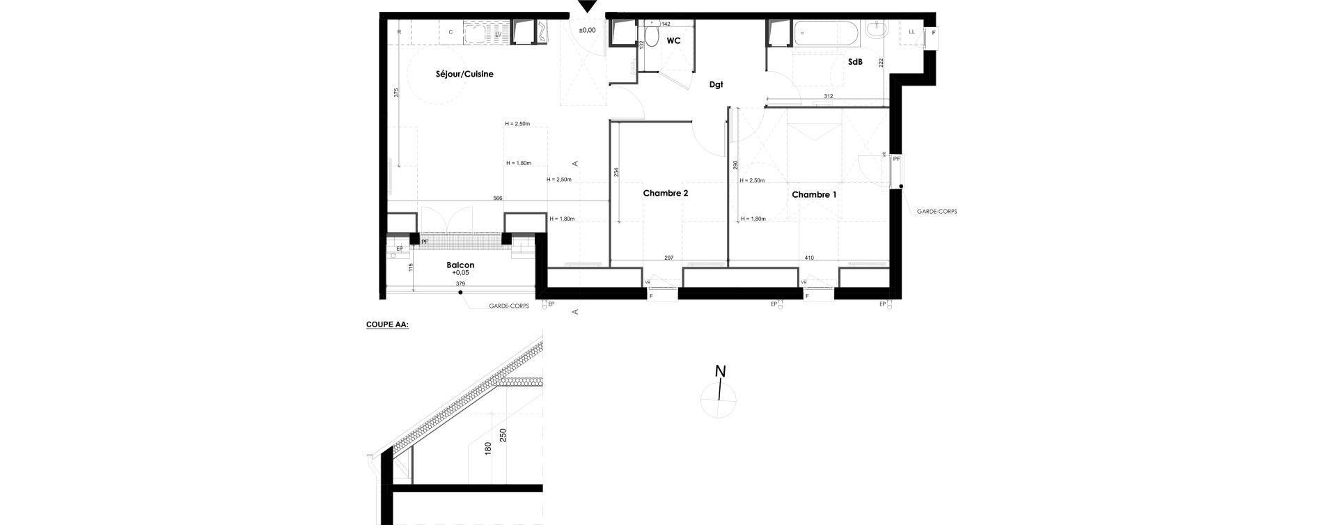 Appartement T3 de 66,21 m2 &agrave; Melun Centre
