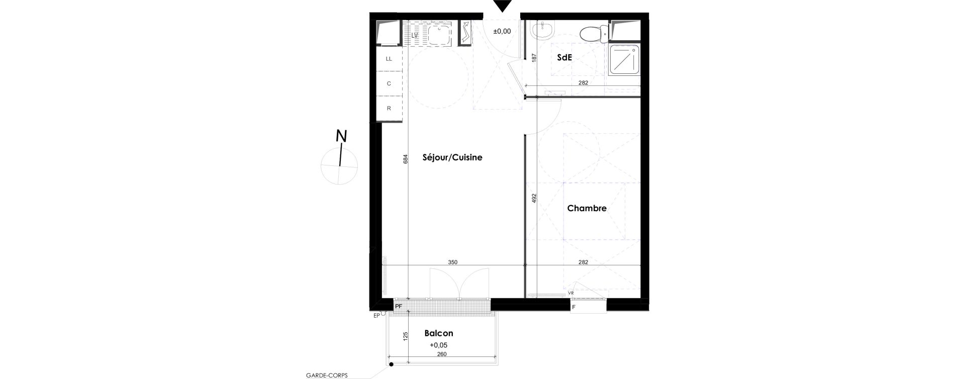 Appartement T2 de 42,36 m2 &agrave; Melun Centre