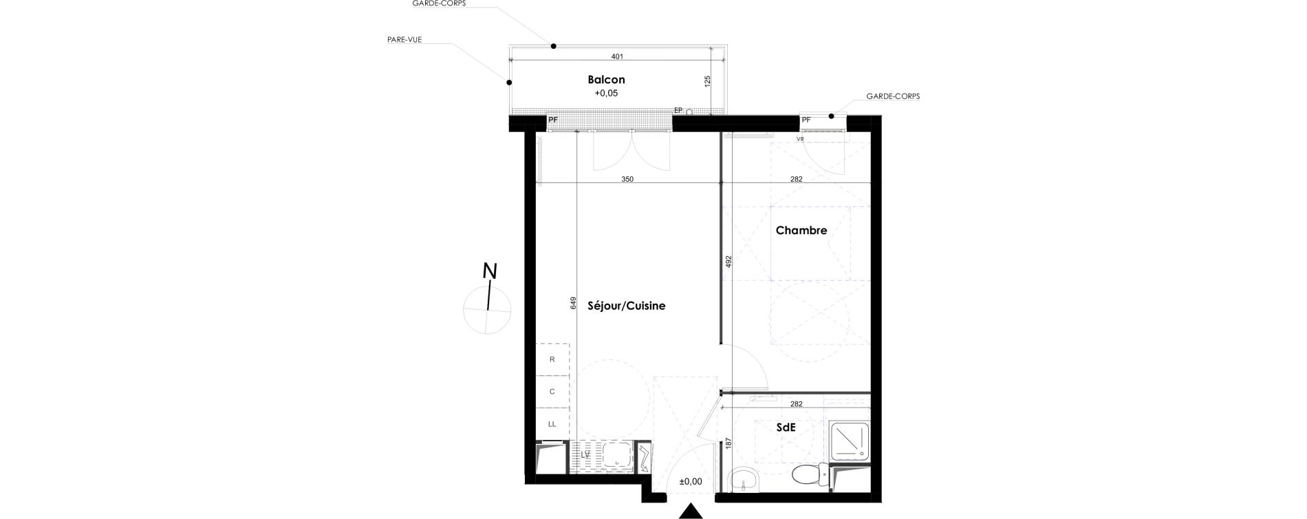 Appartement T2 de 41,24 m2 &agrave; Melun Centre