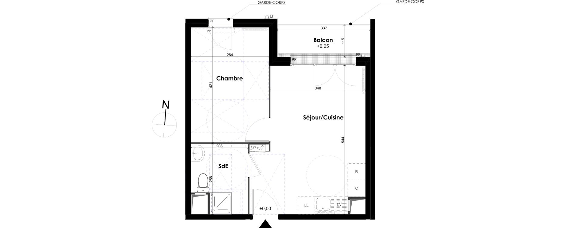 Appartement T2 de 37,06 m2 &agrave; Melun Centre