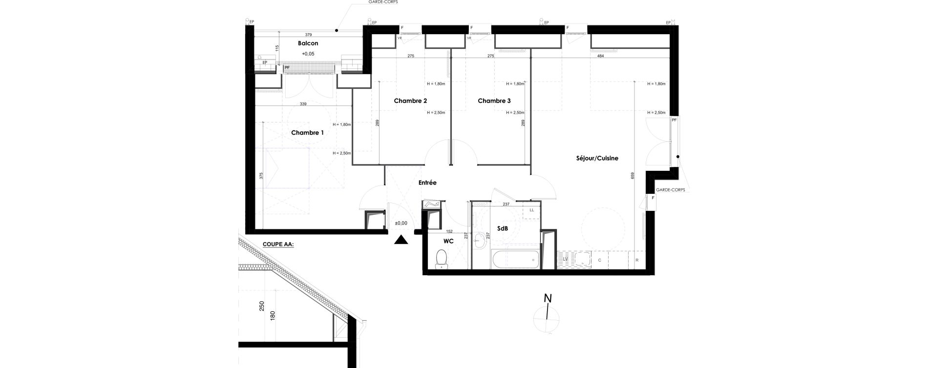 Appartement T4 de 83,52 m2 &agrave; Melun Centre