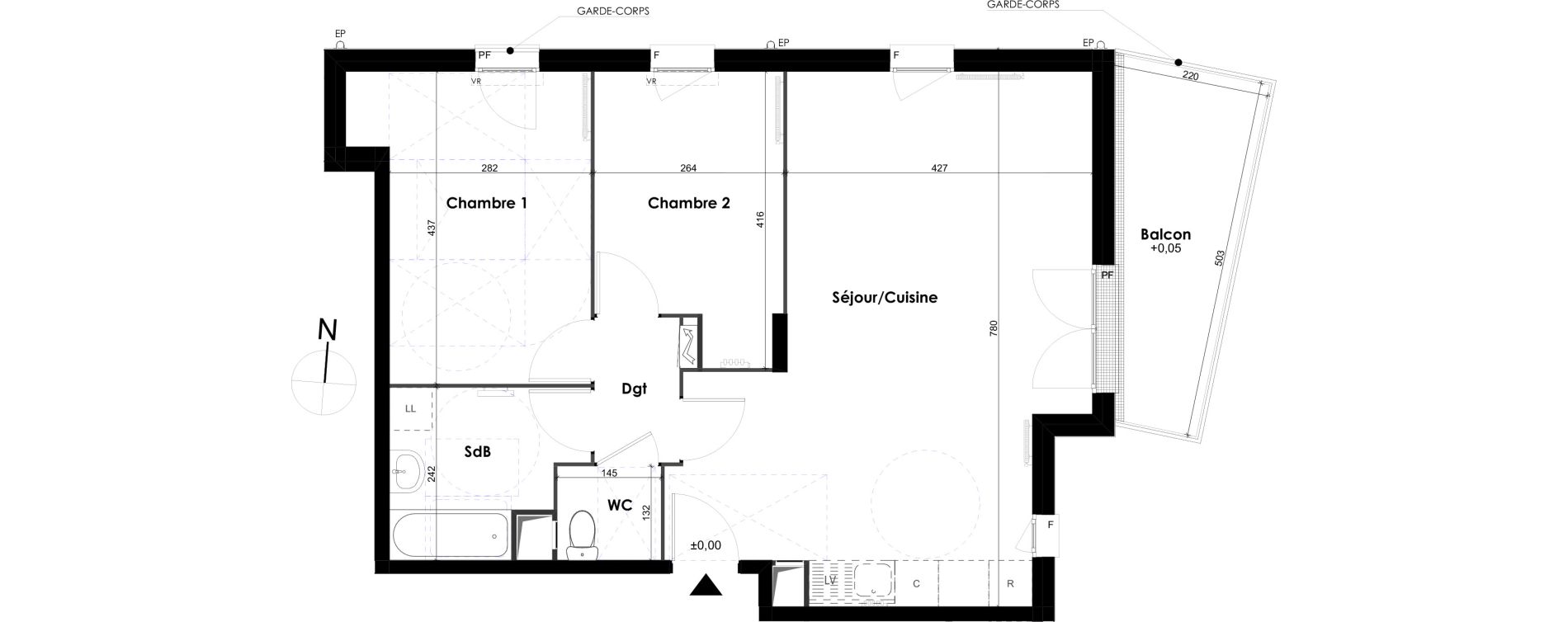 Appartement T3 de 66,45 m2 &agrave; Melun Centre