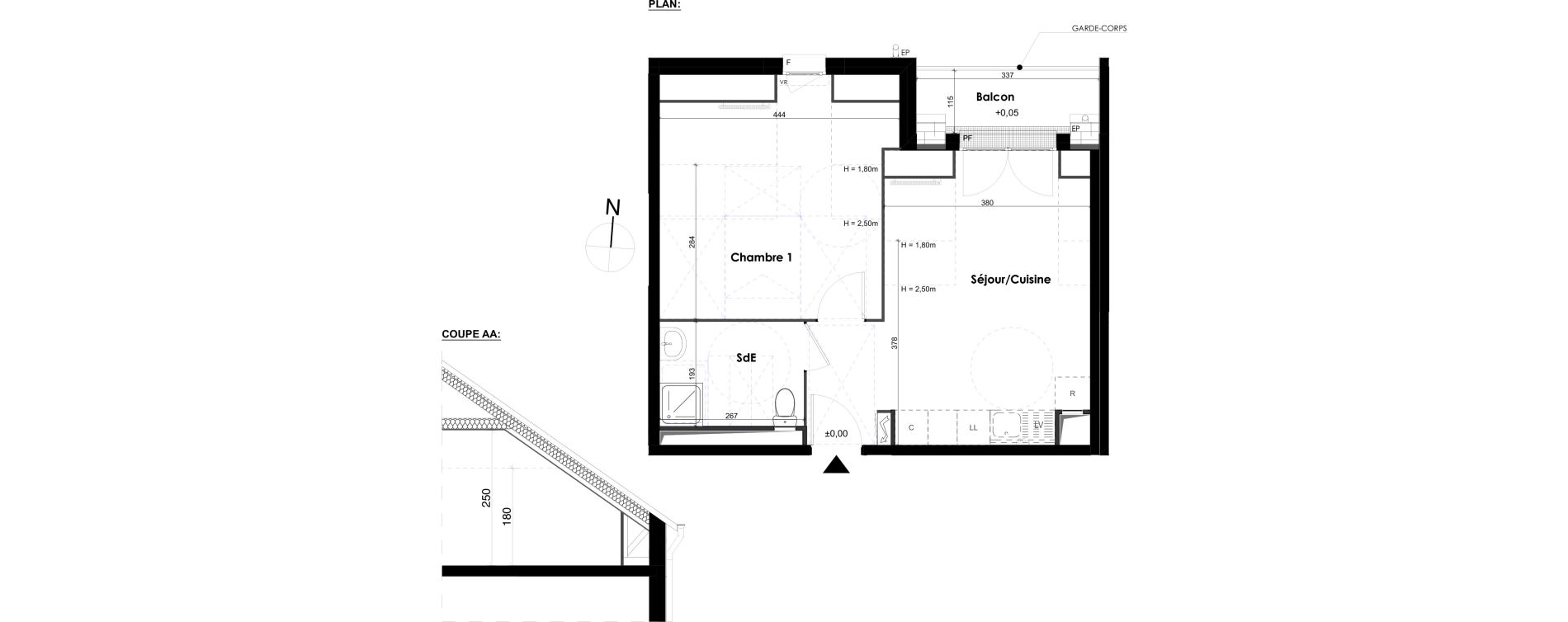 Appartement T2 de 38,70 m2 &agrave; Melun Centre