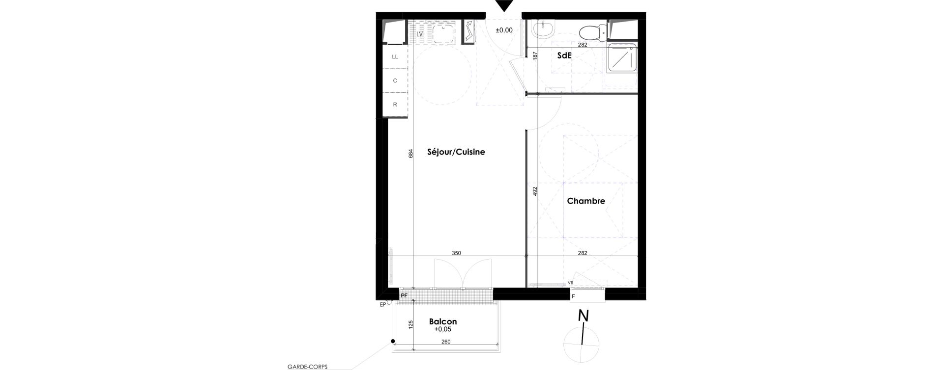 Appartement T2 de 42,35 m2 &agrave; Melun Centre