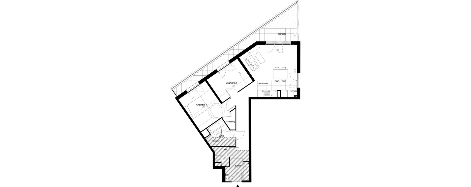 Appartement T3 de 68,57 m2 &agrave; Melun Centre