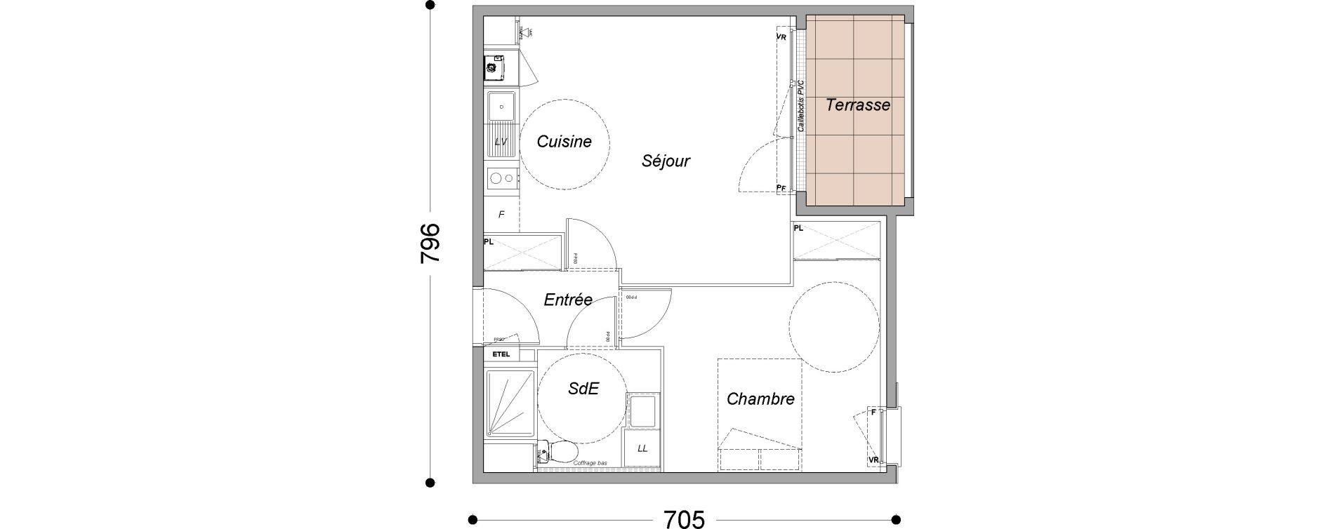 Appartement T2 de 43,35 m2 &agrave; Melun Saint-barth&eacute;lemy