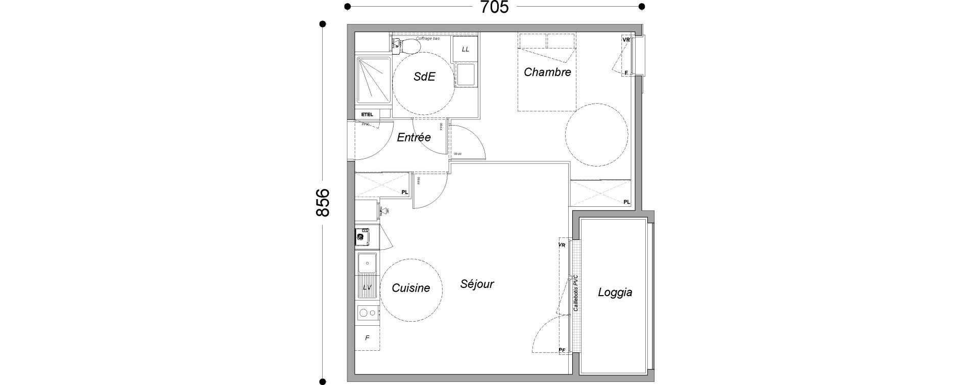 Appartement T2 de 46,45 m2 &agrave; Melun Saint-barth&eacute;lemy