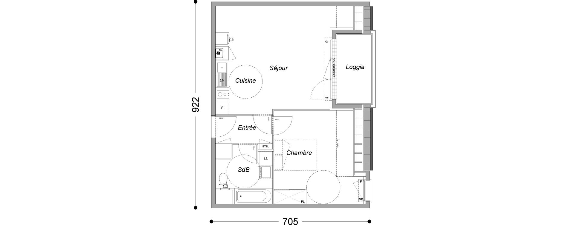 Appartement T2 de 46,45 m2 &agrave; Melun Saint-barth&eacute;lemy