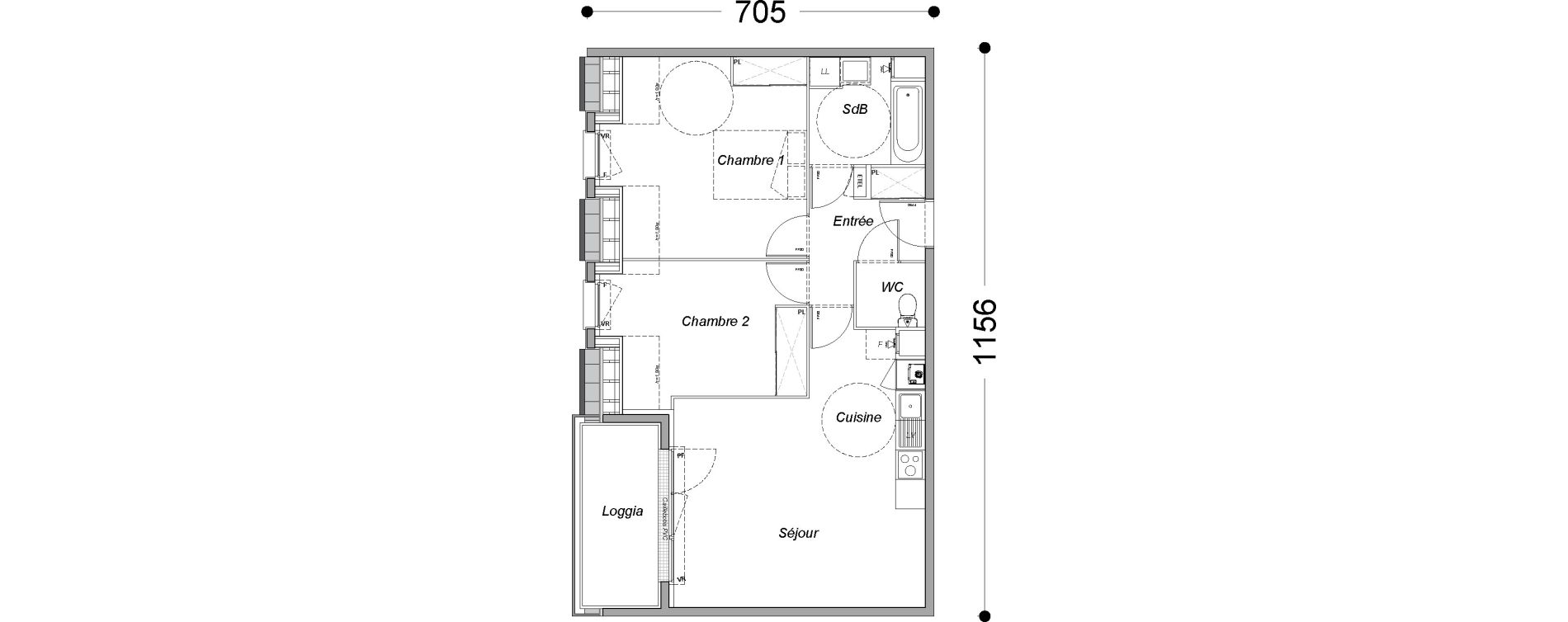 Appartement T3 de 60,40 m2 &agrave; Melun Saint-barth&eacute;lemy