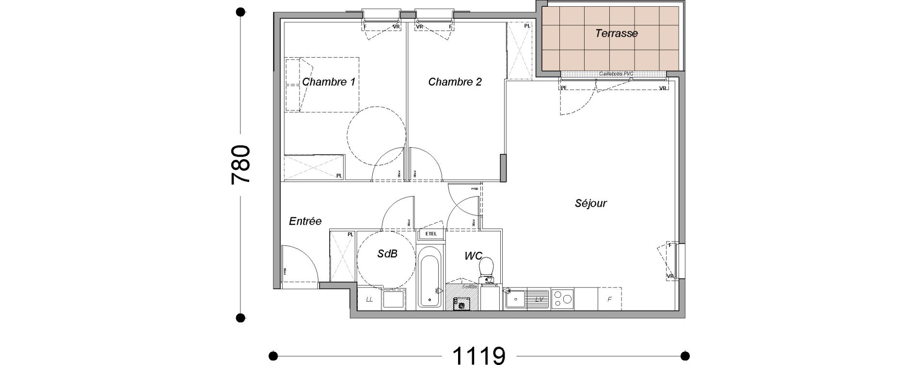 Appartement T3 de 64,55 m2 &agrave; Melun Saint-barth&eacute;lemy