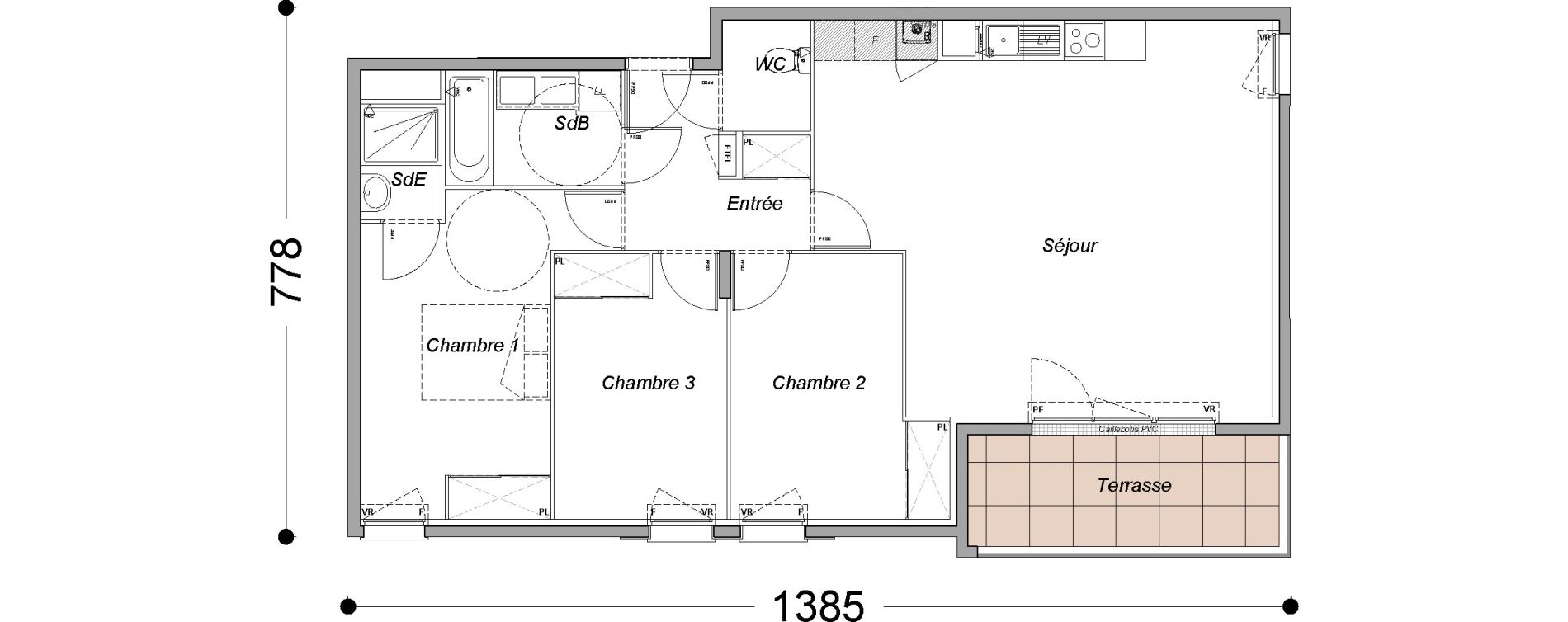 Appartement T4 de 84,45 m2 &agrave; Melun Saint-barth&eacute;lemy