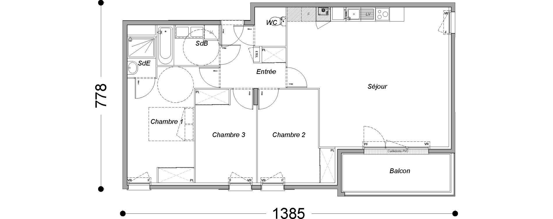 Appartement T4 de 84,45 m2 &agrave; Melun Saint-barth&eacute;lemy