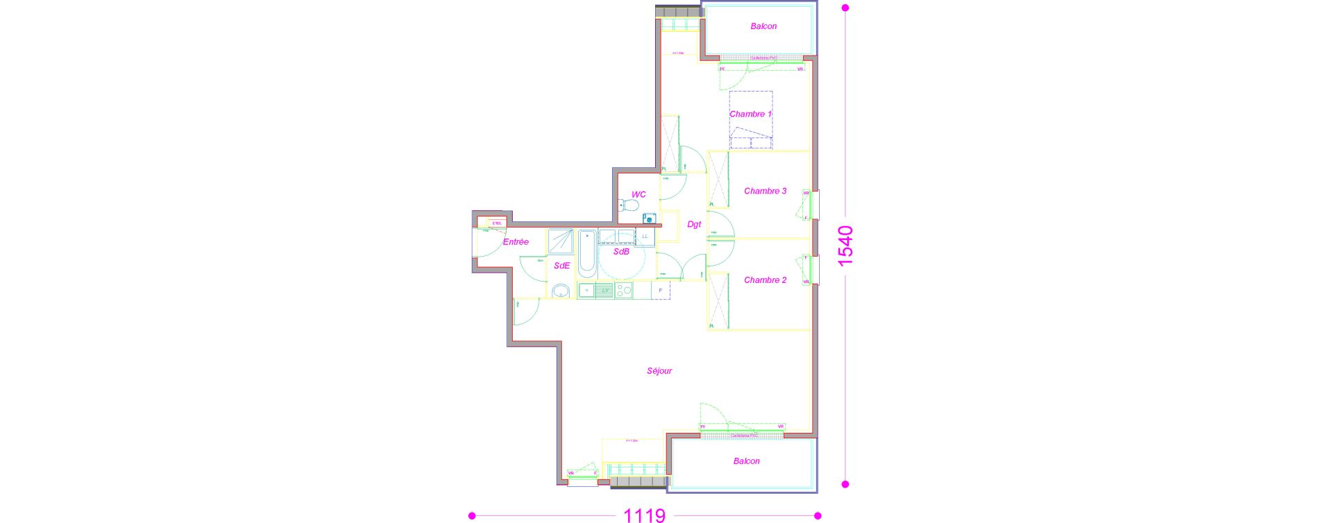 Appartement T4 de 88,45 m2 &agrave; Melun Saint-barth&eacute;lemy