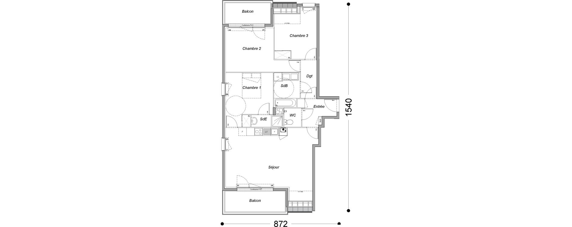 Appartement T4 de 82,55 m2 &agrave; Melun Saint-barth&eacute;lemy