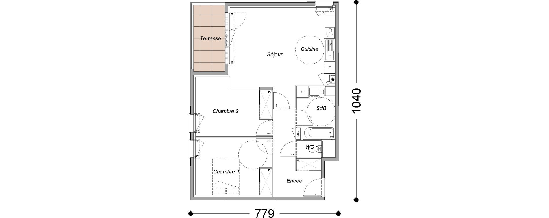 Appartement T3 de 62,20 m2 &agrave; Melun Saint-barth&eacute;lemy
