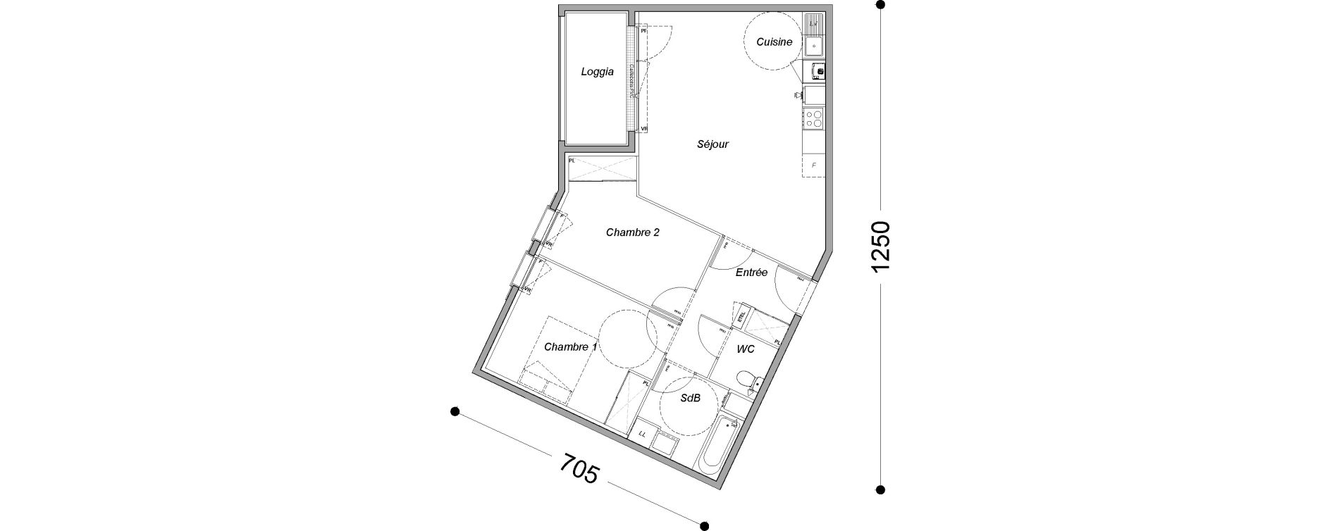 Appartement T3 de 65,00 m2 &agrave; Melun Saint-barth&eacute;lemy