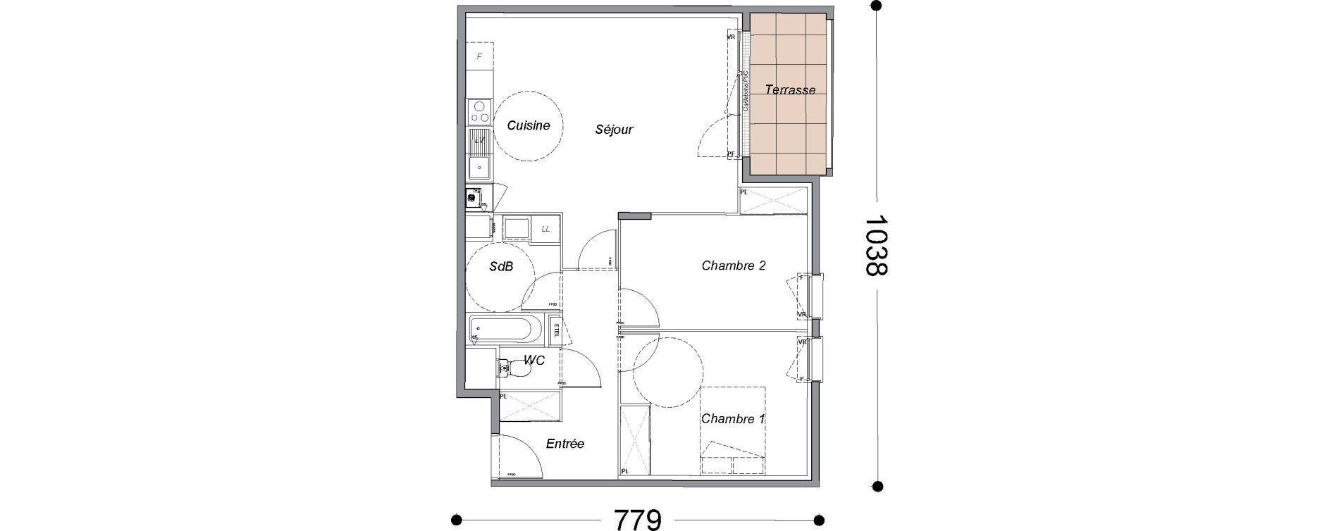 Appartement T3 de 63,90 m2 &agrave; Melun Saint-barth&eacute;lemy