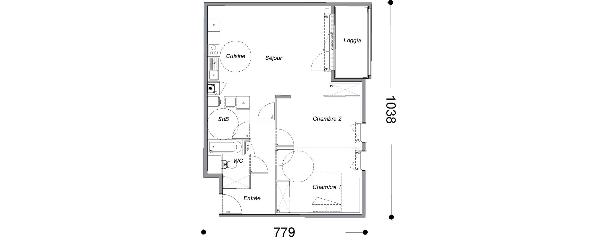 Appartement T3 de 63,30 m2 &agrave; Melun Saint-barth&eacute;lemy