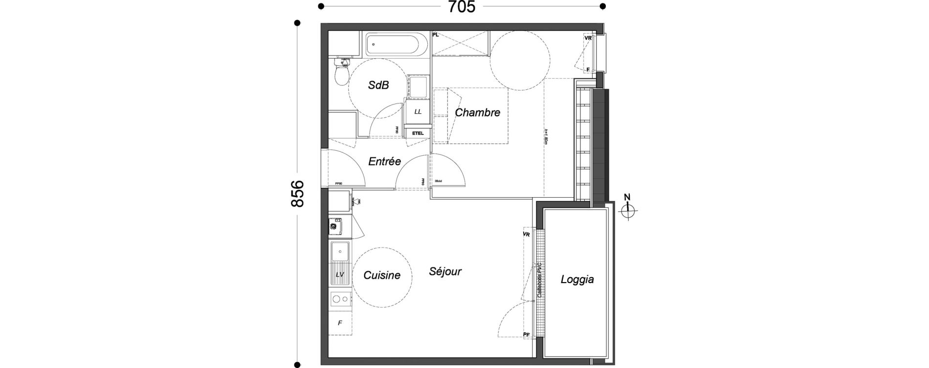 Appartement T2 de 42,85 m2 &agrave; Melun Saint-barth&eacute;lemy