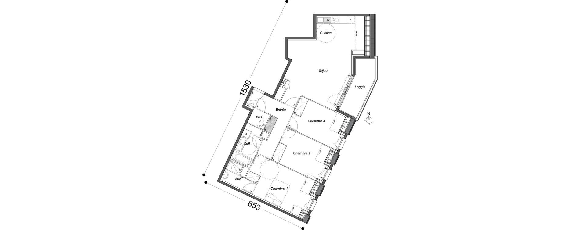 Appartement T4 de 84,90 m2 &agrave; Melun Saint-barth&eacute;lemy