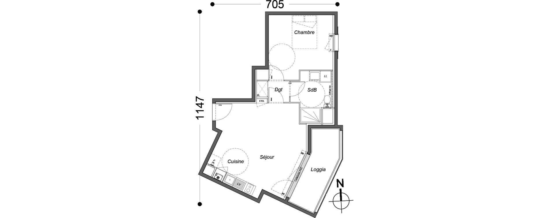 Appartement T2 de 44,00 m2 &agrave; Melun Saint-barth&eacute;lemy