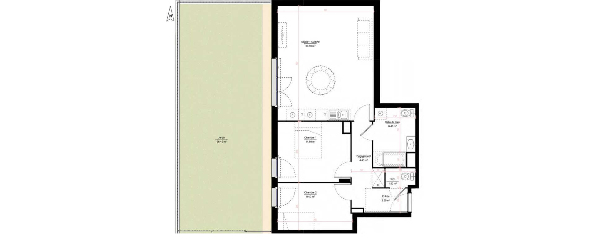 Appartement T3 de 66,70 m2 &agrave; Melun Woodi