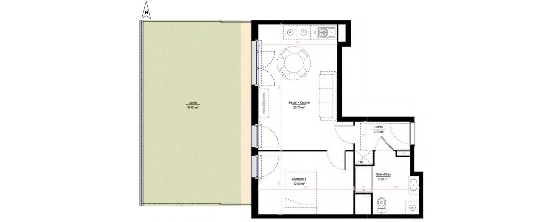 Appartement T2 de 42,60 m2 &agrave; Melun Woodi