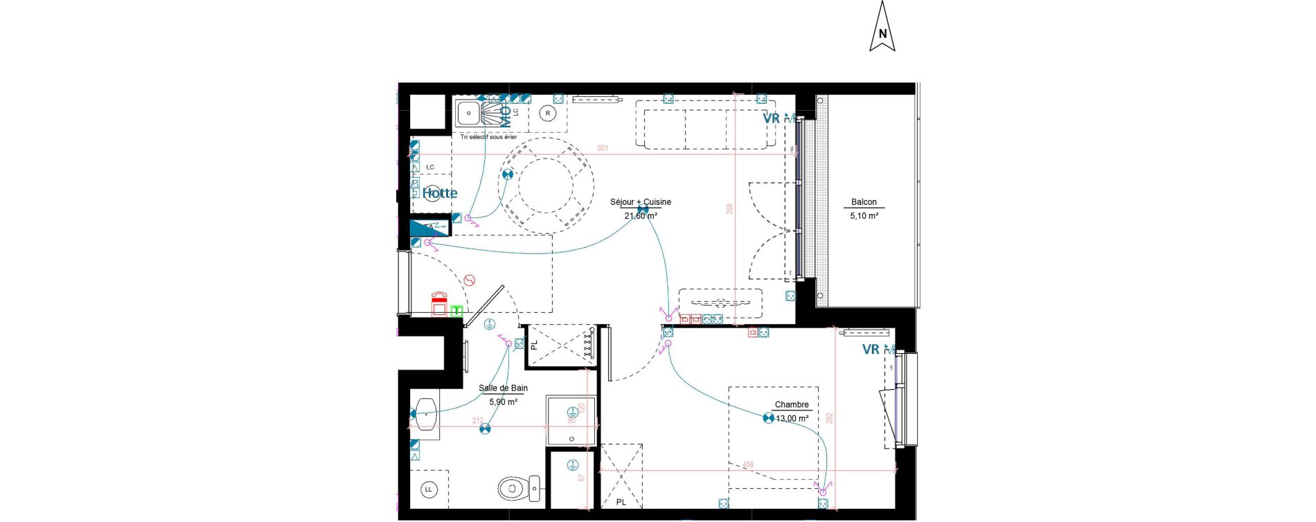 Appartement T2 de 40,30 m2 &agrave; Melun Woodi