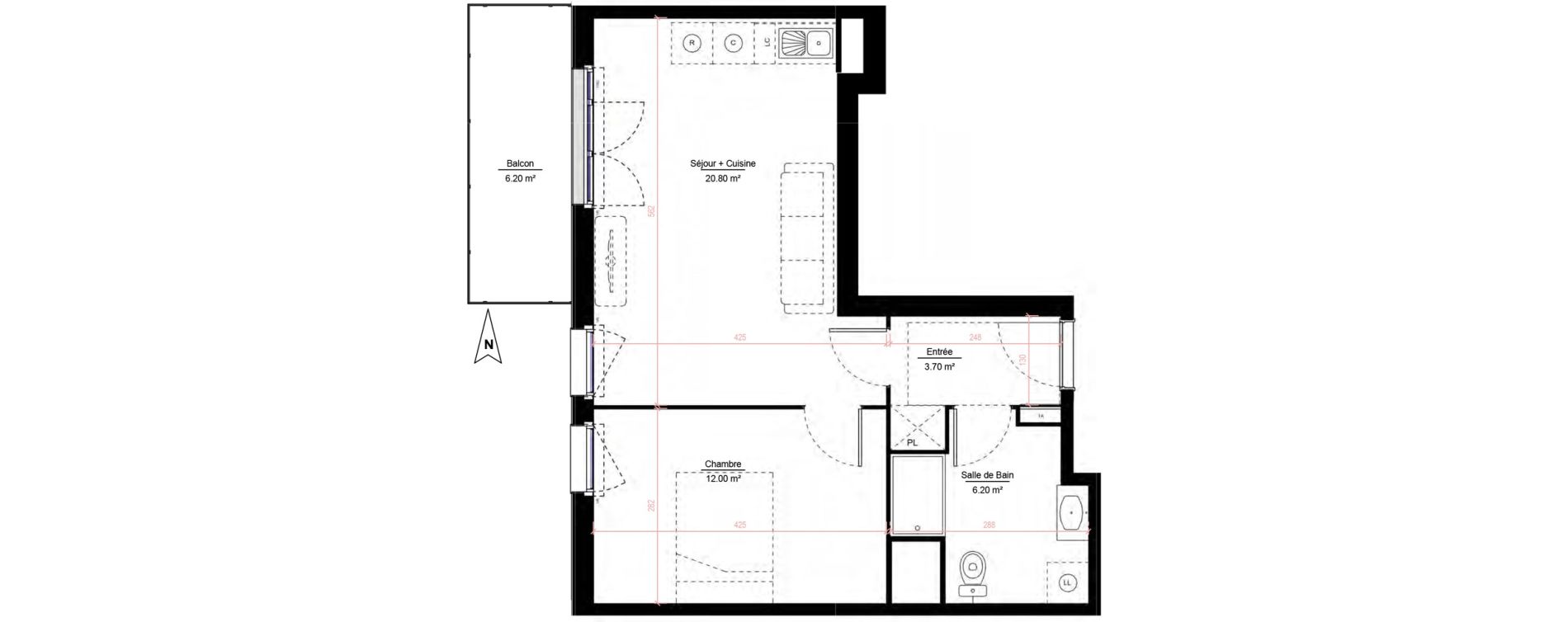 Appartement T2 de 42,70 m2 &agrave; Melun Woodi